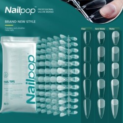 NAILPOP 120db műköröm teljes fedő nyomó köröm koporsó puha gél American Pose kapszula műköröm tippek hosszabbító rendszerhez