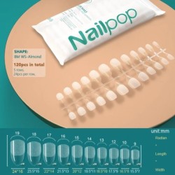 NAILPOP 120db műköröm teljes fedő nyomó köröm koporsó puha gél American Pose kapszula műköröm tippek hosszabbító rendszerhez