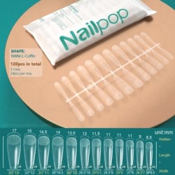 NAILPOP 120db műköröm teljes fedő nyomó köröm koporsó puha gél American Pose kapszula műköröm tippek hosszabbító rendszerhez