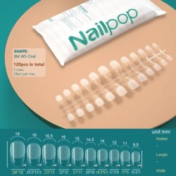 NAILPOP 120db műköröm teljes fedő nyomó köröm koporsó puha gél American Pose kapszula műköröm tippek hosszabbító rendszerhez