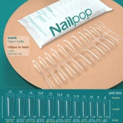 NAILPOP 120db műköröm teljes fedő nyomó köröm koporsó puha gél American Pose kapszula műköröm tippek hosszabbító rendszerhez