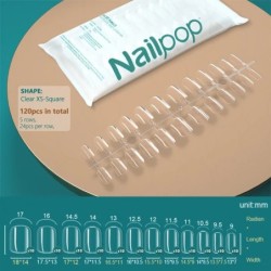 NAILPOP 120db műköröm teljes fedő nyomó köröm koporsó puha gél American Pose kapszula műköröm tippek hosszabbító rendszerhez