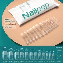 NAILPOP 120db műköröm teljes fedő nyomó köröm koporsó puha gél American Pose kapszula műköröm tippek hosszabbító rendszerhez