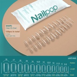 NAILPOP 120db műköröm teljes fedő nyomó köröm koporsó puha gél American Pose kapszula műköröm tippek hosszabbító rendszerhez