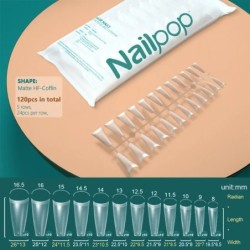 NAILPOP 120db műköröm teljes fedő nyomó köröm koporsó puha gél American Pose kapszula műköröm tippek hosszabbító rendszerhez