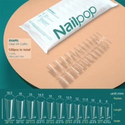 NAILPOP 120db műköröm teljes fedő nyomó köröm koporsó puha gél American Pose kapszula műköröm tippek hosszabbító rendszerhez