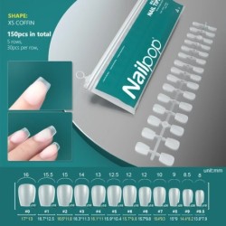 NAILPOP 120db műköröm teljes fedő nyomó köröm koporsó puha gél American Pose kapszula műköröm tippek hosszabbító rendszerhez