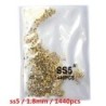 SS3-ss8 1440db Clear Crystal AB arany 3D Non HotFix FlatBack Nail Art strassz Dekorációk Cipők és Táncdíszítések