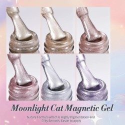 BORN PRETTY 10ml Double Light Moonlight Cat mágneses zselés körömlakk szett, fehér ezüstfényű köröm áztatás UV LED UV gél készle