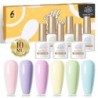 BORN PRETTY 10ml Double Light Moonlight Cat mágneses zselés körömlakk szett, fehér ezüstfényű köröm áztatás UV LED UV gél készle