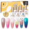 BORN PRETTY 10ml Double Light Moonlight Cat mágneses zselés körömlakk szett, fehér ezüstfényű köröm áztatás UV LED UV gél készle