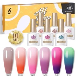 BORN PRETTY 10ml Double Light Moonlight Cat mágneses zselés körömlakk szett, fehér ezüstfényű köröm áztatás UV LED UV gél készle