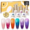 BORN PRETTY 10ml Double Light Moonlight Cat mágneses zselés körömlakk szett, fehér ezüstfényű köröm áztatás UV LED UV gél készle