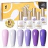 BORN PRETTY 10ml Double Light Moonlight Cat mágneses zselés körömlakk szett, fehér ezüstfényű köröm áztatás UV LED UV gél készle