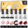 BORN PRETTY 10ml Double Light Moonlight Cat mágneses zselés körömlakk szett, fehér ezüstfényű köröm áztatás UV LED UV gél készle