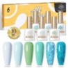 BORN PRETTY 10ml Double Light Moonlight Cat mágneses zselés körömlakk szett, fehér ezüstfényű köröm áztatás UV LED UV gél készle