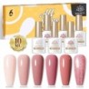 BORN PRETTY 10ml Double Light Moonlight Cat mágneses zselés körömlakk szett, fehér ezüstfényű köröm áztatás UV LED UV gél készle