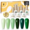 BORN PRETTY 10ml Double Light Moonlight Cat mágneses zselés körömlakk szett, fehér ezüstfényű köröm áztatás UV LED UV gél készle