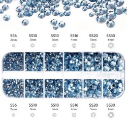 Kb. 2400db AB lapos hátú köröm strassz 2/3/4 mm-es mini gyémánt kövek bűbáj 3D kristály drágakő ékszer körömdísz alkatrész*ZB34