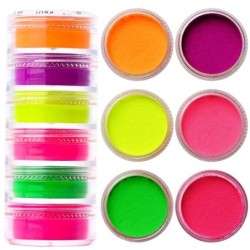 1Szett Neon körömpúder szemhéjpúder Dust Fluorenscens Effect Köröm Csillogó Pigment Króm Por Barkács Köröm Csillogó Dekorációs M