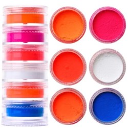 1Szett Neon körömpúder szemhéjpúder Dust Fluorenscens Effect Köröm Csillogó Pigment Króm Por Barkács Köröm Csillogó Dekorációs M