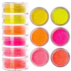 1Szett Neon körömpúder szemhéjpúder Dust Fluorenscens Effect Köröm Csillogó Pigment Króm Por Barkács Köröm Csillogó Dekorációs M