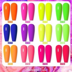 MEET ACROSS 10 DB/Szett Gél körömlakk Fluoreszkáló Neon Tavaszi Nyári Félig Permanens Soak Off Nail Art Lakk UV Gél körömre