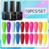 MEET ACROSS 10 DB/Szett Gél körömlakk Fluoreszkáló Neon Tavaszi Nyári Félig Permanens Soak Off Nail Art Lakk UV Gél körömre