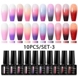 MEET ACROSS 10 DB/Szett Gél körömlakk Fluoreszkáló Neon Tavaszi Nyári Félig Permanens Soak Off Nail Art Lakk UV Gél körömre