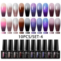 MEET ACROSS 10 DB/Szett Gél körömlakk Fluoreszkáló Neon Tavaszi Nyári Félig Permanens Soak Off Nail Art Lakk UV Gél körömre