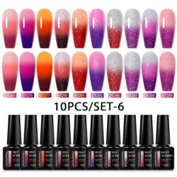 MEET ACROSS 10 DB/Szett Gél körömlakk Fluoreszkáló Neon Tavaszi Nyári Félig Permanens Soak Off Nail Art Lakk UV Gél körömre