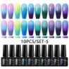 MEET ACROSS 10 DB/Szett Gél körömlakk Fluoreszkáló Neon Tavaszi Nyári Félig Permanens Soak Off Nail Art Lakk UV Gél körömre