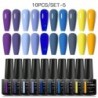 MEET ACROSS 10 DB/Szett Gél körömlakk Fluoreszkáló Neon Tavaszi Nyári Félig Permanens Soak Off Nail Art Lakk UV Gél körömre