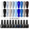 MEET ACROSS 10 DB/Szett Gél körömlakk Fluoreszkáló Neon Tavaszi Nyári Félig Permanens Soak Off Nail Art Lakk UV Gél körömre