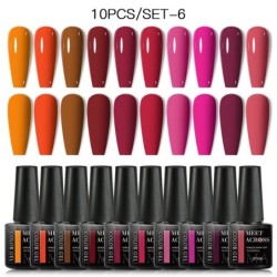 MEET ACROSS 10 DB/Szett Gél körömlakk Fluoreszkáló Neon Tavaszi Nyári Félig Permanens Soak Off Nail Art Lakk UV Gél körömre