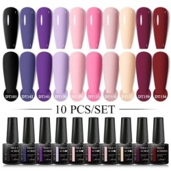 MEET ACROSS 10 DB/Szett Gél körömlakk Fluoreszkáló Neon Tavaszi Nyári Félig Permanens Soak Off Nail Art Lakk UV Gél körömre