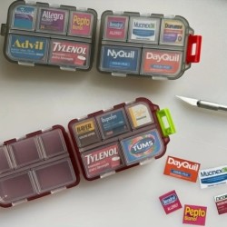 Tcare Travel Pill Organizer Nedvességálló tablettadoboz zsebre, Napi tablettatartó Hordozható gyógyszer vitamintartó tartály