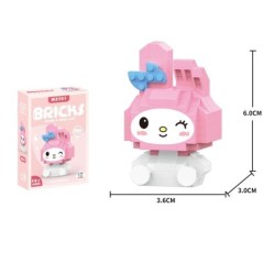 Cinnamoroll Mickey Mouse Stitch rajzfilm Hello Kitty blokk karakter összerakott modell építőkocka babák játék gyerekeknek ajándé