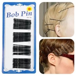 60/240 db fekete hajcsat U-alakú Bobby Pin láthatatlan hullámos hajtű frizura formázás fém hajfogó Barrette hajkiegészítők