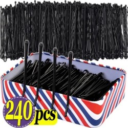 60/240 db fekete hajcsat U-alakú Bobby Pin láthatatlan hullámos hajtű frizura formázás fém hajfogó Barrette hajkiegészítők