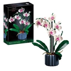 Moc Bouquet Orchidea blokk virág Pozsgás cserepes építőkockák FIT 10311 Romantic Kit összeszerelés Építőjáték játék lánynak