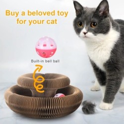 Magic Organ Cat Toy Macskák Karcoló Karcolótábla Kerek hullámos kaparóoszlopos játékok macskáknak Köszörűkörmös macskatartozékok