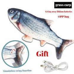 Elektromos macskajáték Fish Pet Cat játékok Szimuláció Fish Swing cica táncos haljáték Vicces macskák rágó játék kellékek USB tö