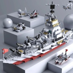 ToylinX 884 DB Army Ocean Cruiser hadihajó építőelemek repülőgép fegyverek hajó téglák városi játékok gyerekeknek