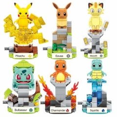 Pokémon Mini Pikachu-karmos daru építőkockák Charizard Pikachu Squirtle Bulbasaur összeállítás Modell Oktató gyerekjáték ajándék