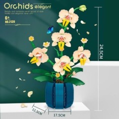 Orchidea építőkocka virágok csokor virág kockák bonsai növény modell téglák romantikus lakberendezési játék gyerekeknek lányokna