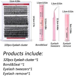 DIY szempillahosszabbító készlet 320 DB Egyedi szempilla hosszabbító 30D40D50D Cluster Lashes Kit szempillaragasztó eltávolító s