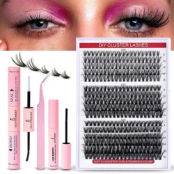 DIY szempillahosszabbító készlet 320 DB Egyedi szempilla hosszabbító 30D40D50D Cluster Lashes Kit szempillaragasztó eltávolító s