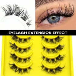 GROINNEYA Cat Eye Lashes Faux Mink Szempilla Szárnyas Vég Szem Megnyújtott Szempilla Cross Wispy Full Strip Lashes Szempilla hos