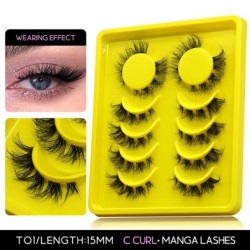 GROINNEYA Cat Eye Lashes Faux Mink Szempilla Szárnyas Vég Szem Megnyújtott Szempilla Cross Wispy Full Strip Lashes Szempilla hos